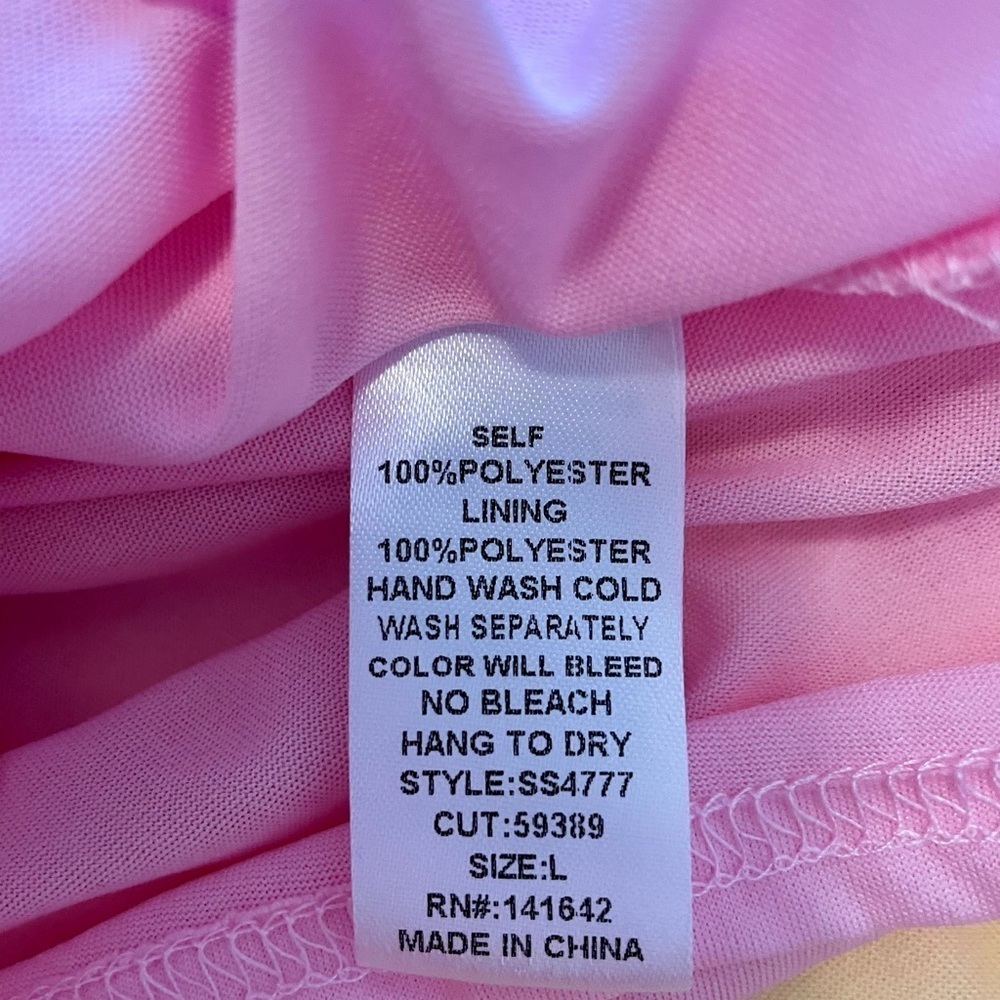 Sea + Sky Tied Dyed Knit Women’s Romper, Size L, Pink & Yellow, Spaghett… - Picture 9 of 9